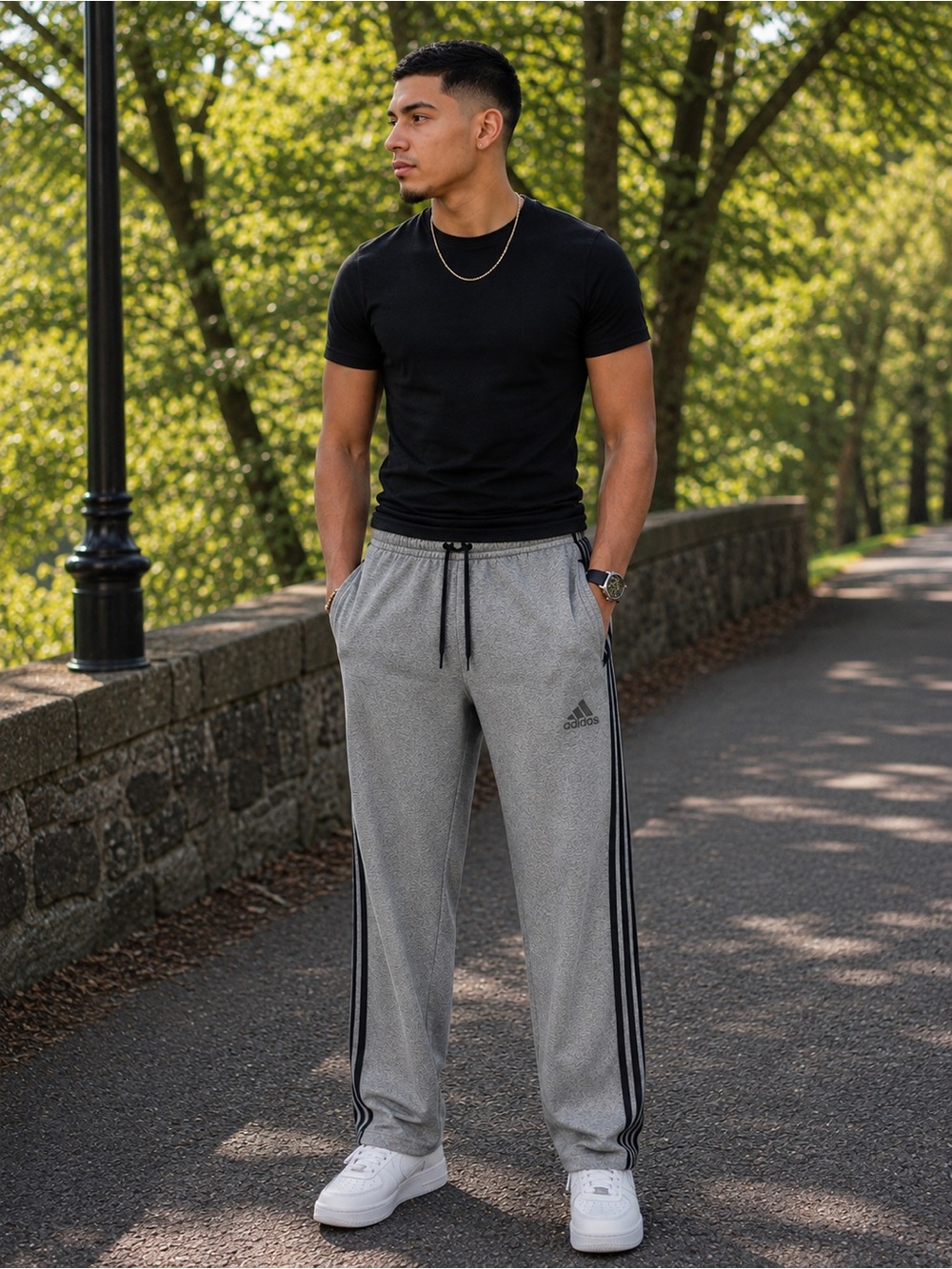Light Gray Athletic Lounge Pants - adidas